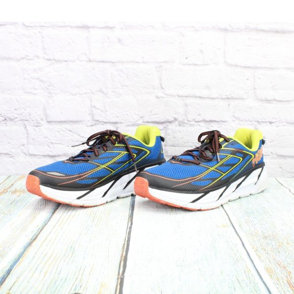 Hoka One One M Clifton 3 Blue Mesh Breathable Running Sneakers Shoes 11.5 - Picture 2 of 9